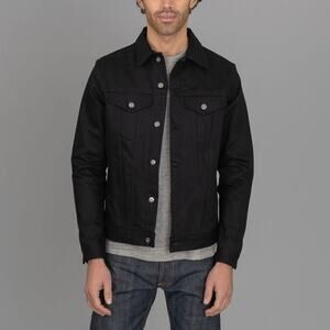 3sixteen Double Black Type 3 Selvedge Denim Trucker Jacket S NEW 14.5 oz Cotton